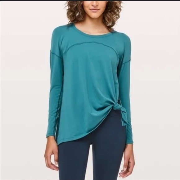 Lululemon Hit Unwind Long Sleeve Shirt in Tomic Teal - Picture 1 of 8
